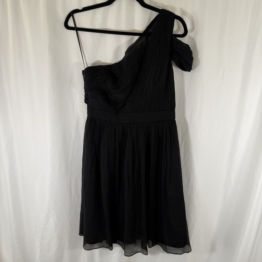 J. Crew Silk Knee Length Dress Women's 4 Black Side Zip Lightweight Sleeveless